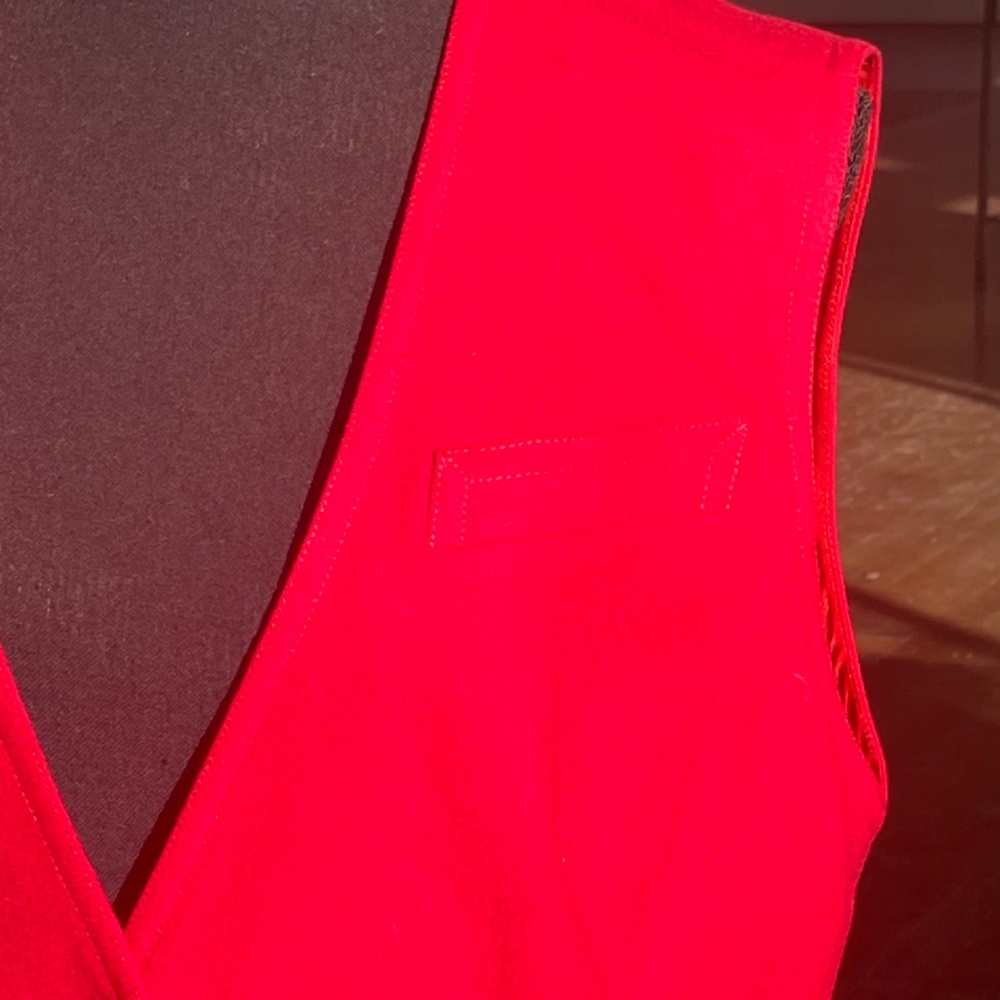 red 3pc vintage wool circle skirt set/suit - Picture 7 of 16